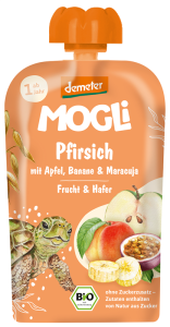 MUS JABŁKO - BRZOSKWINIA - BANAN - MARAKUJA - OWIES BEZ DODATKU CUKRÓW OD 1 ROKU DEMETER BIO 100 g - MOGLI