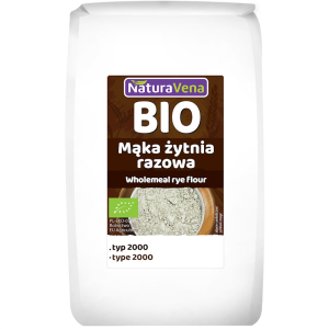 MĄKA ŻYTNIA RAZOWA TYP 2000 BIO 1 kg - NATURAVENA