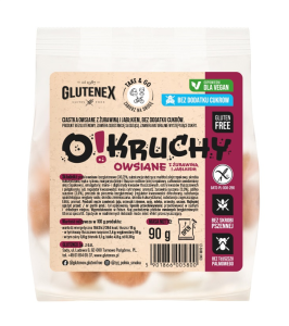 CIASTKA OWSIANE Z ŻURAWINĄ I JABŁKIEM BEZ DODATKU CUKRÓW BEZGLUTENOWE O!KRUCHY 90 g - GLUTENEX
