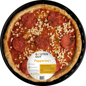przecena PIZZA Z SEREM MOZZARELLA I KIEŁBASĄ PEPPERONI BEZGLUTENOWA 330 g - GLUTEN OUT