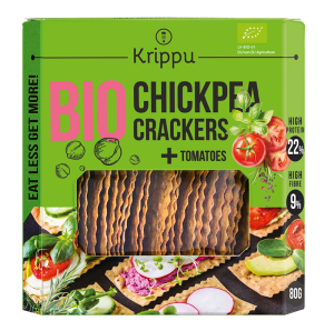 KRAKERSY PROTEINOWE Z CIECIERZYCY Z POMIDOREM BIO 80 g - KRIPPU
