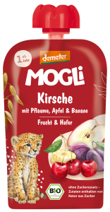 MUS JABŁKO - ŚLIWKA - BANAN - WIŚNIA - OWIES BEZ DODATKU CUKRÓW OD 1 ROKU DEMETER BIO 100 g - MOGLI