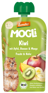 MUS JABŁKO - BANAN - KIWI - MANGO - OWIES BEZ DODATKU CUKRÓW OD 1 ROKU DEMETER BIO 100 g - MOGLI