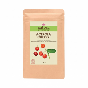 ZAKWASZACZ ROŚLINNY DO ZIÓŁ BARWIĄCYCH WŁOSY ACEROLA CHERRY ECO 50 g - SATTVA (AYURVEDA)