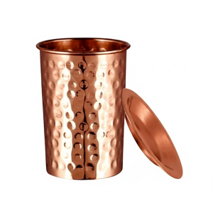 KUBEK MIEDZIANY HAMMER Z PRZYKRYWKĄ 350 ml - SATTVA (AYURVEDA)