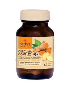 KURKUMA Z IMBIREM I PIPERYNĄ 60 KAPSUŁEK - SATTVA (AYURVEDA)