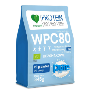 BIAŁKO SERWATKOWE NATURALNE (KONCENTRAT WPC 80) BEZ DODATKU CUKRÓW BIO 345 g - BE ORGANIC