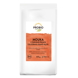 MĄKA Z PSZENICY CZERWONEJ PEŁNOZIARNISTA BIO 450 g - PROBIO