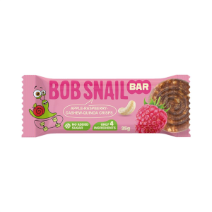 BATON JABŁKO - MALINA - ORZECHY NERKOWCA BEZ DODATKU CUKRÓW 35 g - BOB SNAIL