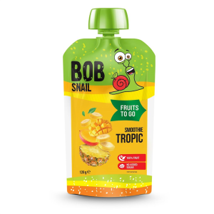 SMOOTHIE BANAN - ANANAS - MANGO BEZ DODATKU CUKRÓW 120 g - BOB SNAIL