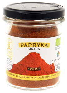 PAPRYKA OSTRA MIELONA BEZGLUTENOWA BIO 75 g - PIĘĆ PRZEMIAN
