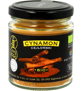 CYNAMON CEJLOŃSKI BEZGLUTENOWY BIO 70 g - PIĘĆ PRZEMIAN