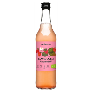 KOMBUCHA O SMAKU DZIKIEJ POZIOMKI BIO 500 ml - DELIKATNA