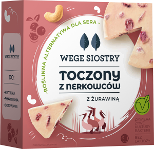 WEGAŃSKA ALTERNATYWA SERA Z ORZECHÓW NERKOWCA Z ŻURAWINĄ BEZGLUTENOWA 140 g - WEGE SIOSTRY