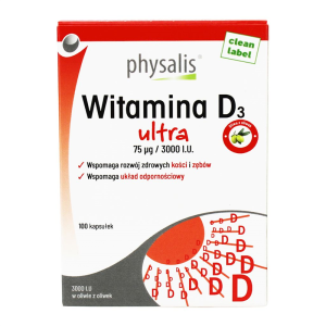 WITAMINA D3 ULTRA 75 µg (3000 j.m) 100 KAPSUŁEK - PHYSALIS