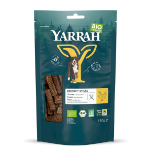 (DLA PSA) PRZYSMAK - PAŁECZKI Z KURCZAKIEM I SPIRULINĄ BIO 150 g - YARRAH