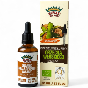 EKSTRAKT Z ZIELONYCH ŁUPIN ORZECHÓW WŁOSKICH W KROPLACH BIO 50 ml - ROYAL BRAND