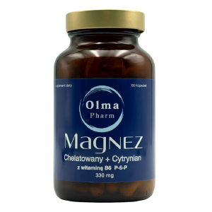MAGNEZ CHELATOWANY + CYTRYNIAN Z WITAMINĄ B6 100 KAPSUŁEK - OLMA PHARM