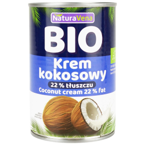 KREM KOKOSOWY 22 % TŁUSZCZU BIO 400 ml - NATURAVENA