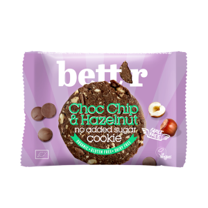 CIASTKO Z CZEKOLADĄ I ORZECHAMI LASKOWYMI BEZ DODATKU CUKRÓW BIO 40 g - BETT'R