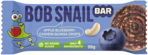 BATON JABŁKO - BORÓWKA - ORZECHY NERKOWCA BEZ DODATKU CUKRÓW 35 g - BOB SNAIL