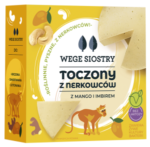 WEGAŃSKA ALTERNATYWA SERA Z ORZECHÓW NERKOWCA Z MANGO I IMBIREM BEZGLUTENOWA 140 g - WEGE SIOSTRY