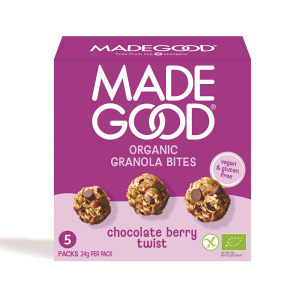 GRANOLA BITES Z CZEKOLADĄ BERRY TWIST BEZGLUTENOWE BIO (5 x 24 g) 120 g - MADEGOOD
