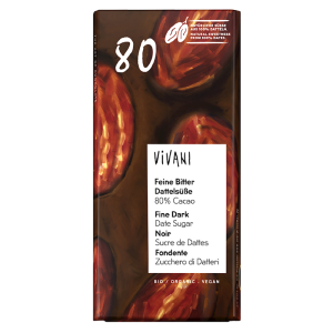 TABLICZKA KAKAOWA SŁODZONA DAKTYLAMI BIO 80 g - VIVANI