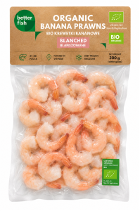 KREWETKI BANANOWE BLANSZOWANE MROŻONE BIO 225 g - BETTER FISH