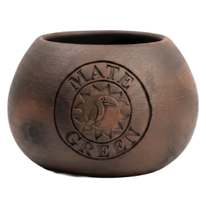 MATERO Z CERAMIKI MLEKOWANEJ HAND MADE - YERBA MATE GREEN