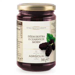 DŻEM EKSTRA Z CZARNEJ MORWY BIO 340 g - AGRISICILIA