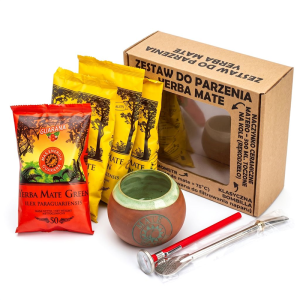 ZESTAW (YERBA MATE 4x50 g, MATERO, BOMBILLA, TERMOMETR) - YERBA MATE GREEN