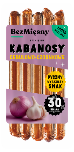 KABANOSY CEBULOWO - CZOSNKOWE ROŚLINNE 160 g - BEZMIĘSNY