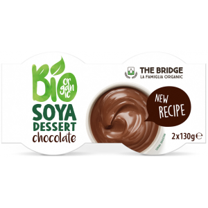 przecena DESER SOJOWY O SMAKU CZEKOLADOWYM BEZGLUTENOWY BIO (2 x 130 g) 260 g - THE BRIDGE