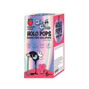 LIZAK HOLO POPS O SMAKU MALINOWYM BEZ CUKRU BEZGLUTENOWY (6 szt.) 36 g - JOE GLOW