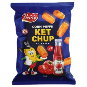CHRUPKI KUKURYDZIANE O SMAKU KETCHUPU BEZGLUTENOWE 35 g - BALILA