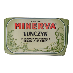 TUŃCZYK W BIO OLIWIE Z OLIWEK EXTRA VIRGIN 120 g - MINERVA