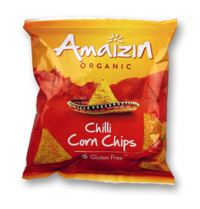 CHIPSY KUKURYDZIANE CHILI BEZGLUTENOWE BIO 75 g - AMAIZIN