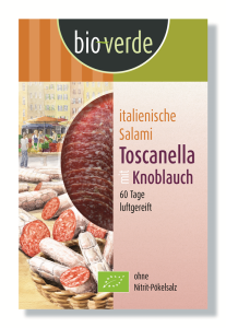 SALAMI TOSCANELLA Z CZOSNKIEM PLASTRY BIO 80 g - BIO VERDE
