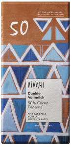 CZEKOLADA MLECZNA GORZKA 50 % KAKAO BIO 80 g - VIVANI