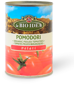POMIDORY PELATI BEZ SKÓRY BIO 400 g (PUSZKA) - LA BIO IDEA