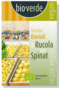 RAVIOLI ŚWIEŻE Z RUKOLĄ I SZPINAKIEM BIO 250 g - BIO VERDE