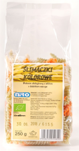 MAKARON (ORKISZOWY TRÓJKOLOROWY) ŚLIMACZKI BIO 250 g - NIRO