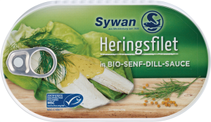 ŚLEDŹ FILETY W BIO SOSIE MUSZTARDOWO - KOPERKOWYM 200 g - SYWAN