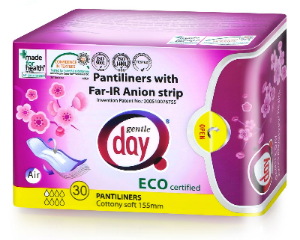 WKŁADKI HIGIENICZNE Z PASKIEM ANIONOWYM 30 szt. - GENTLE DAY