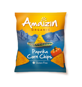 CHIPSY KUKURYDZIANE O SMAKU PAPRYKOWYM BEZGLUTENOWE BIO 75 g - AMAIZIN