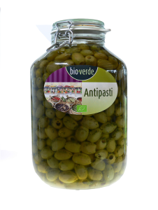 OLIWKI ZIELONE BEZ PESTKI Z ZIOŁAMI W OLEJU BIO 4,55 kg (SŁOIK) - BIO VERDE