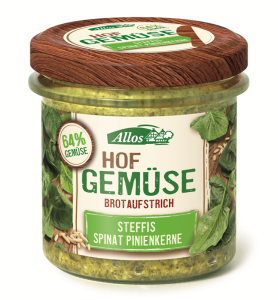 PASTA WARZYWNA ZE SZPINAKIEM I ORZESZKAMI PINIOWYMI BEZGLUTENOWA  BIO 135 g - ALLOS