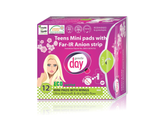 PODPASKI HIGIENICZNE MINI Z PASKIEM ANIONOWYM (TEENS) 12 szt. - GENTLE DAY