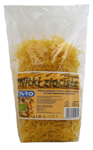 MAKARON (ORKISZOWY Z KURKUMĄ) NITKI ZŁOCISTE BIO 250 g - NIRO